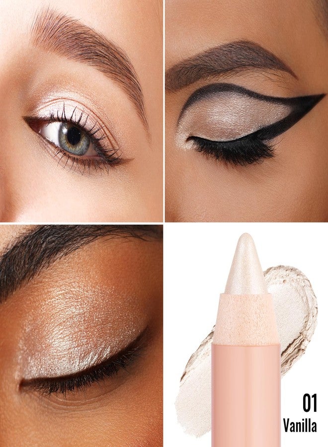 Oulac Twist-Up Shimmer Eyeshadow Stick – Waterproof Creamy Blendable Texture, Vegan & Cruelty-Free Eye Makeup, 1.25g, 01Vanilla - Image 4